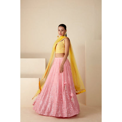 Suruchi Parakh Womens Embellished Blouse with Lehenga and Dupatta (Set of 3)