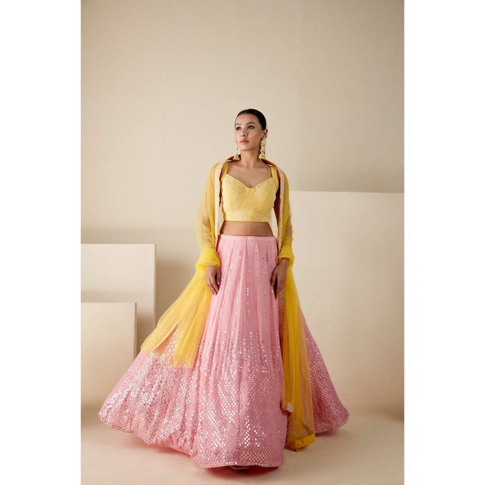 Suruchi Parakh Womens Embellished Blouse with Lehenga and Dupatta (Set of 3)