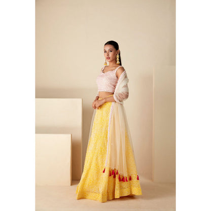 Suruchi Parakh Womens Embellished Blouse with Lehenga and Dupatta (Set of 3)