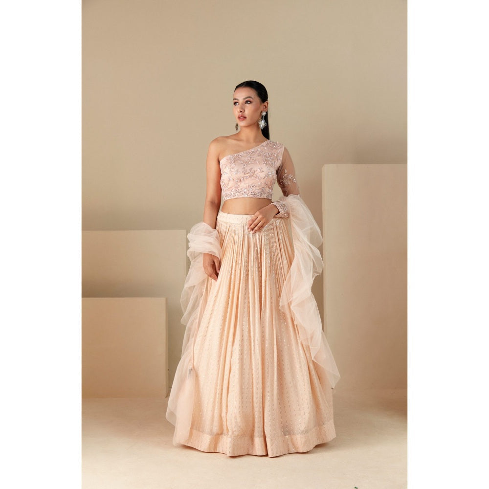 Suruchi Parakh Womens Embellished Blouse with Lehenga and Dupatta (Set of 3)