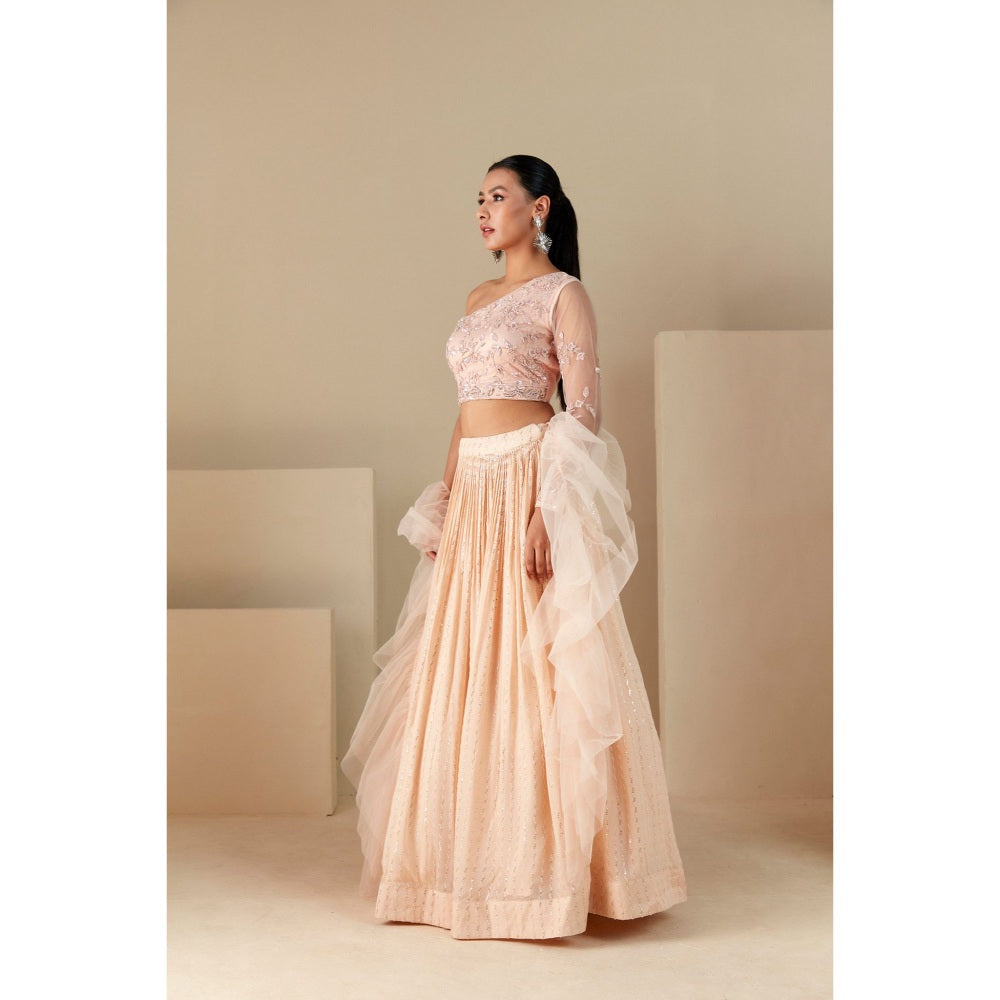 Suruchi Parakh Womens Embellished Blouse with Lehenga and Dupatta (Set of 3)