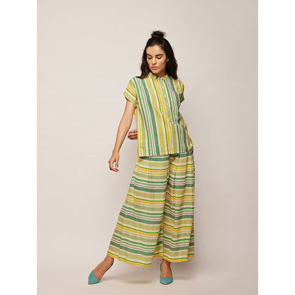 Swati Vijaivargie Green Dots Striped Top