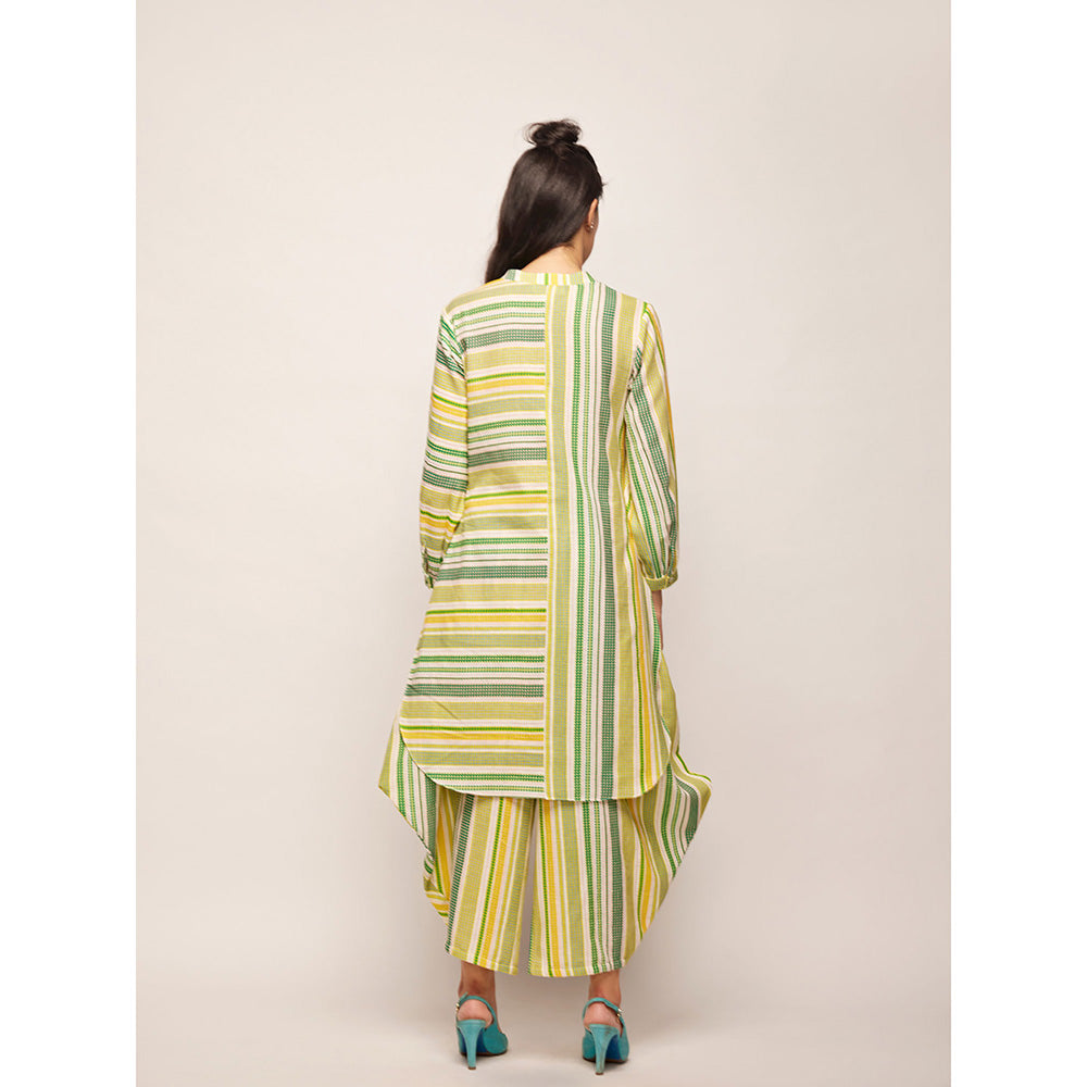 Swati Vijaivargie Green Dots Striped Drape Pants