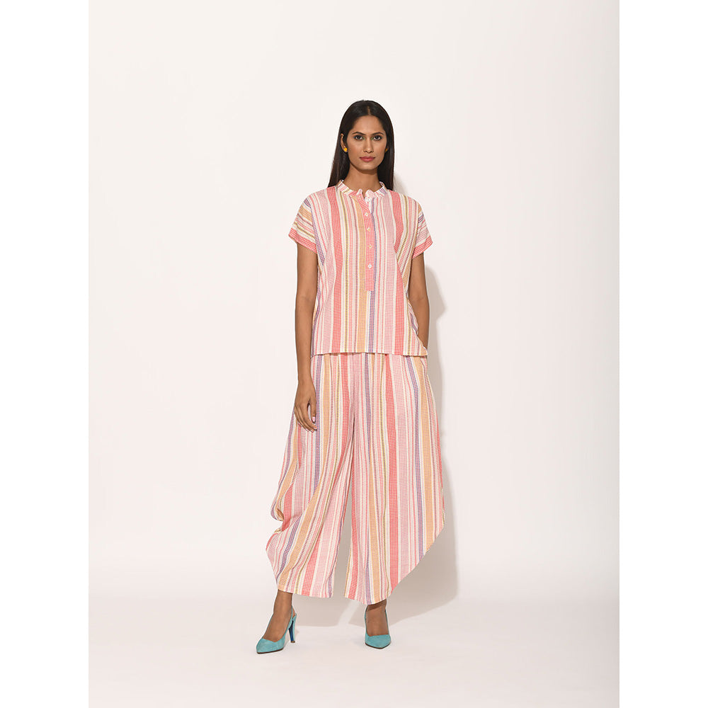 Swati Vijaivargie Dots Pink Striped Top