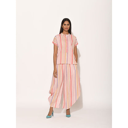 Swati Vijaivargie Dots Pink Striped Top
