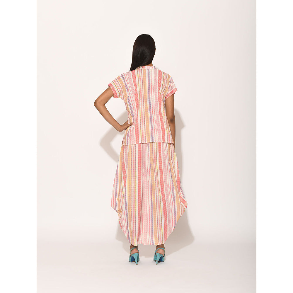 Swati Vijaivargie Dots Pink Striped Top