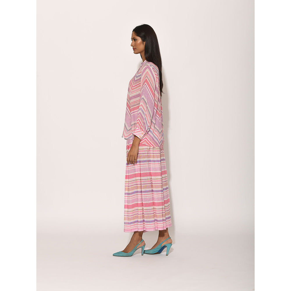 Swati Vijaivargie Dots Pink Chevron Shirt