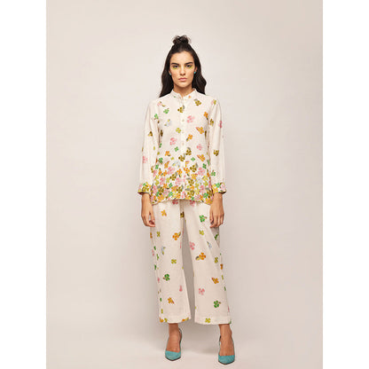 Swati Vijaivargie White Fleur Ascending Flowers Shirt