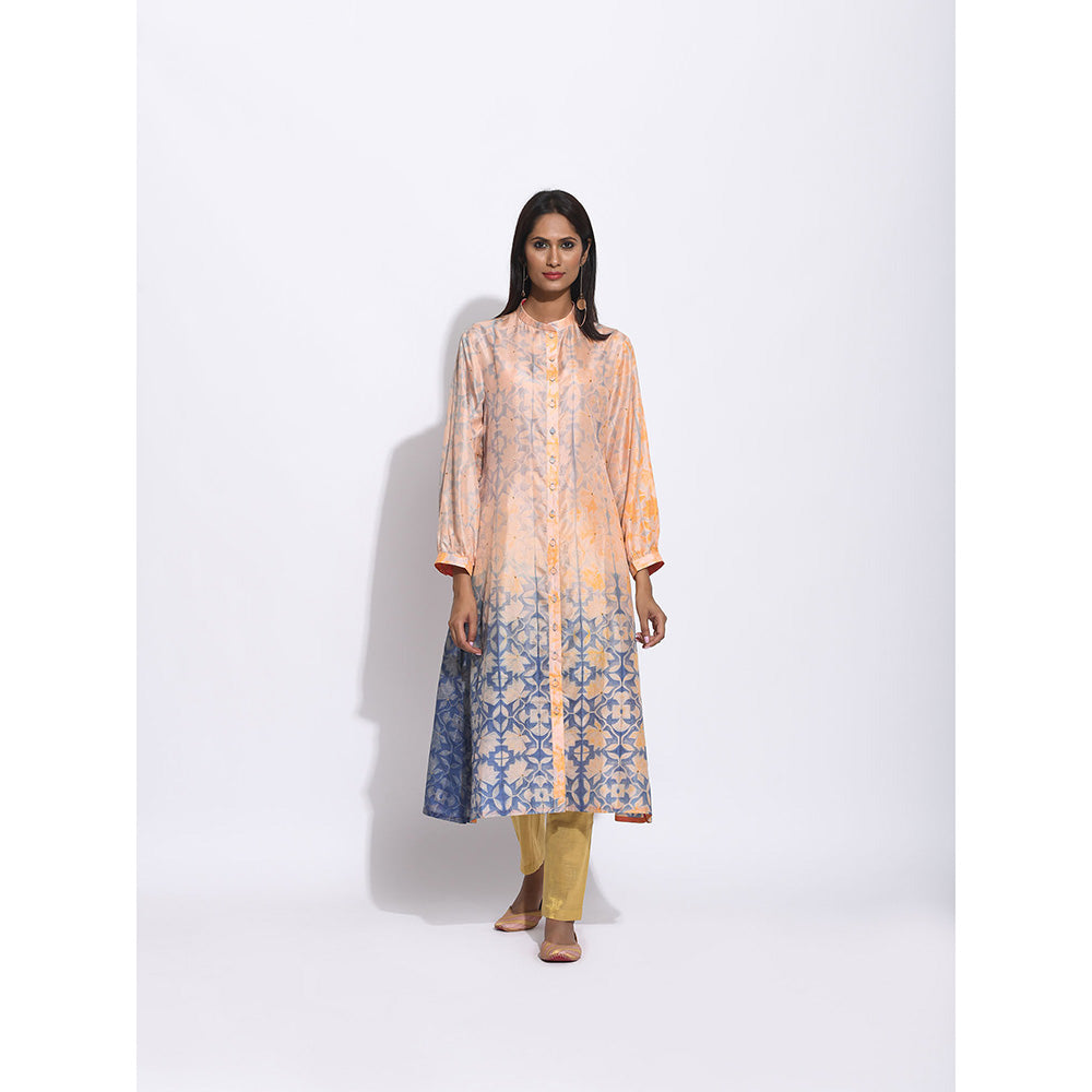 Swati Vijaivargie Peach And Grey Sequins Kurta