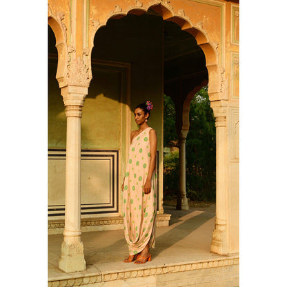 Swati Vijaivargie Surajmukhi Asymmetrical Dress with Cape (Set of 2)