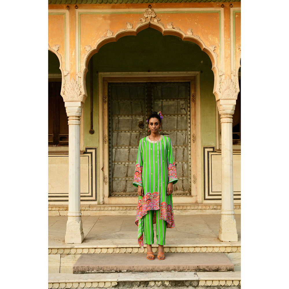 Swati Vijaivargie Juhi Asymmetrical Kurta & Pant (Set of 2)