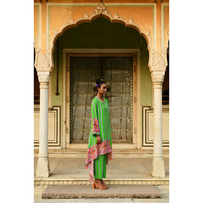 Swati Vijaivargie Juhi Asymmetrical Kurta & Pant (Set of 2)