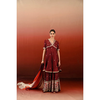 Swati Vijaivargie Printed Raat Rani Kurta & Sharara with Dupatta (Set of 3)