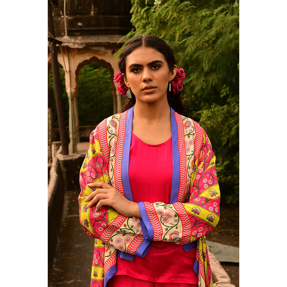 Swati Vijaivargie Pakhi Top with Palazzo & Shrug (Set of 3)