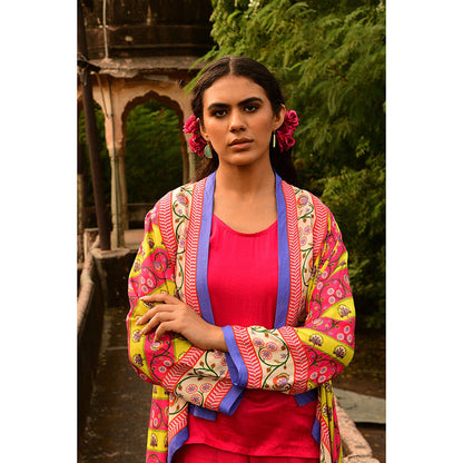 Swati Vijaivargie Pakhi Top with Palazzo & Shrug (Set of 3)