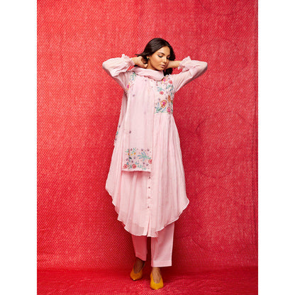 Swati Vijaivargie Rose Pink Embroidered Stole