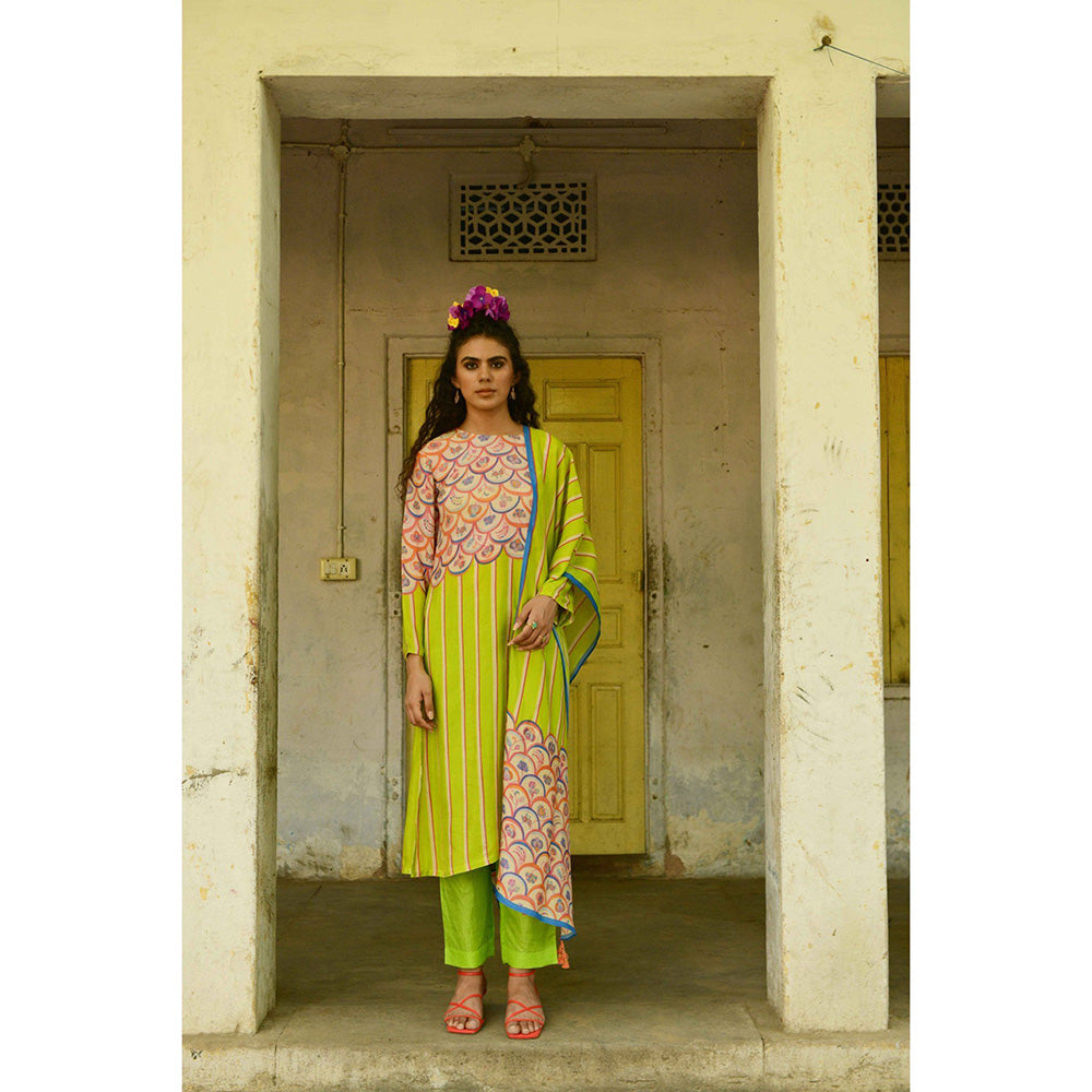 Swati Vijaivargie Champa Kurta and Pant With Dupatta (Set of 3)