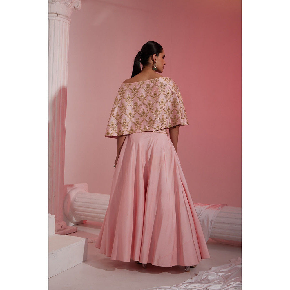 Swati Wadhwani Meraki Silk Embellished Lehenga and Cape Blouse (Set of 2)