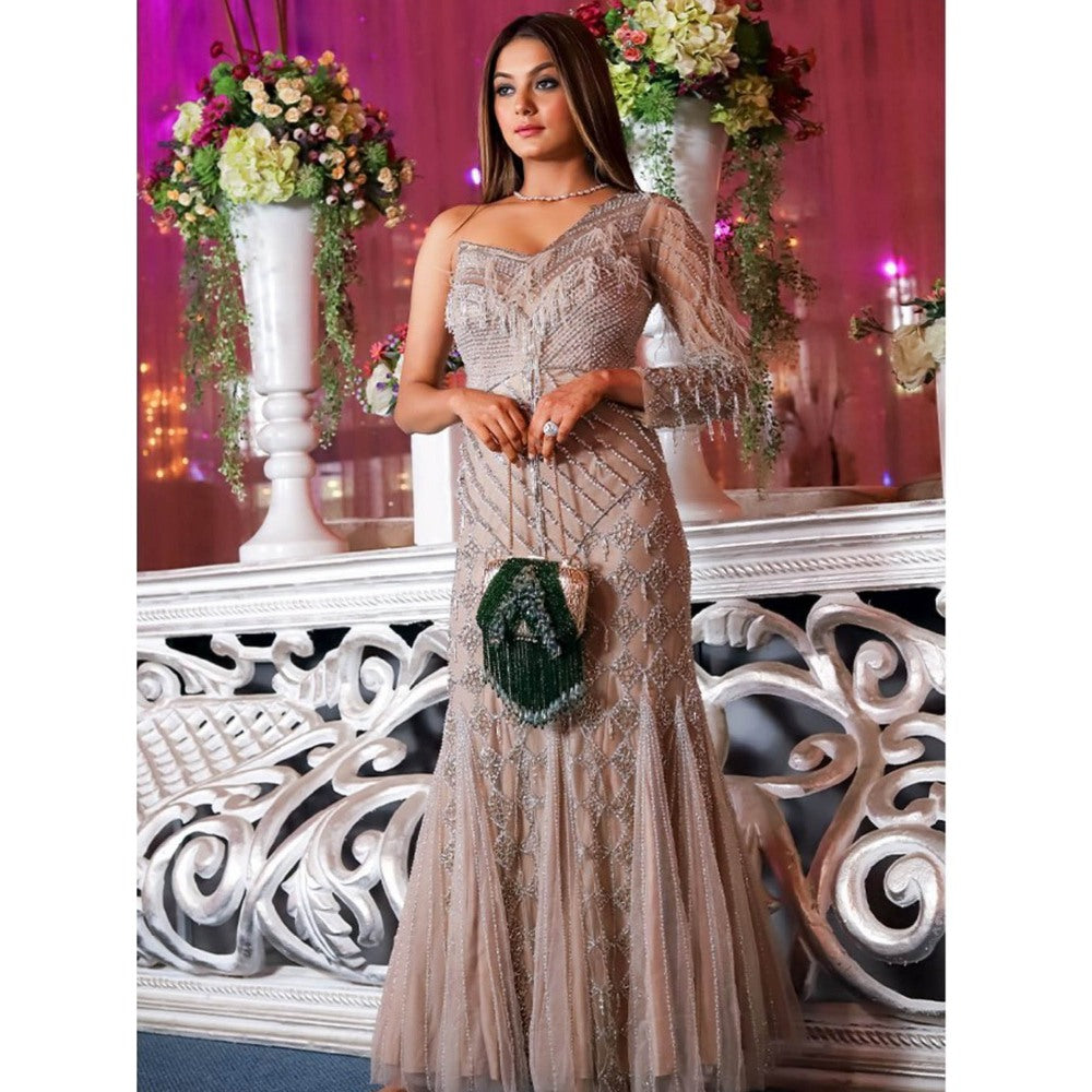 Swati Wadhwani Glitz Embellished Evening Gown