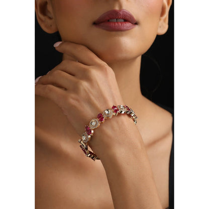 SWABHIMANN Multi-Color Polki Kada