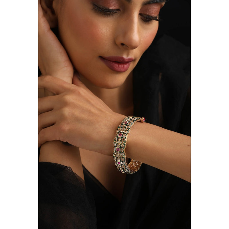 SWABHIMANN Multi-Color Polki Kada