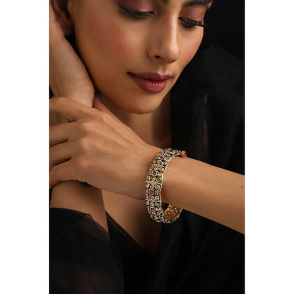 SWABHIMANN Multi-Color Polki Kada