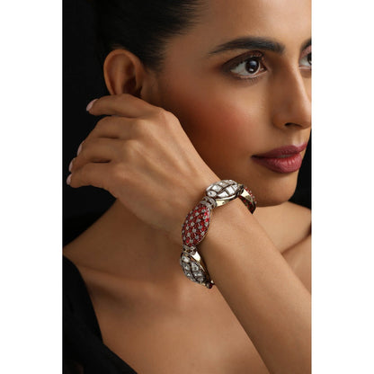 SWABHIMANN Multi-Color Polki Kada