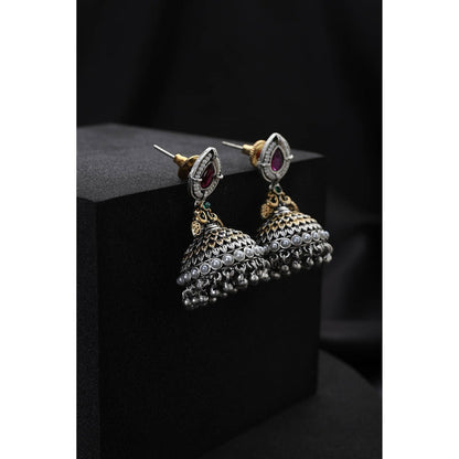 SWABHIMANN Purple Jhumka Earrings