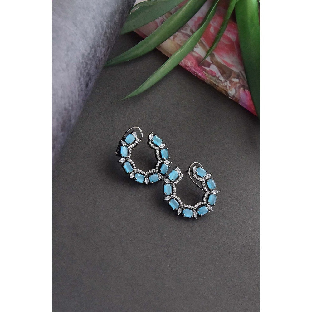 SWABHIMANN Feona Ferozi Zirconia Hoop Earrings