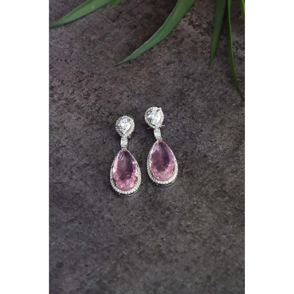 SWABHIMANN Astor Rose Crystal Zirconia Dangler Earrings