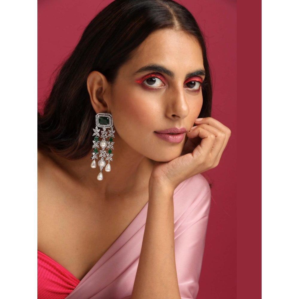 SWABHIMANN Charlotte Emerald Dangler Earrings