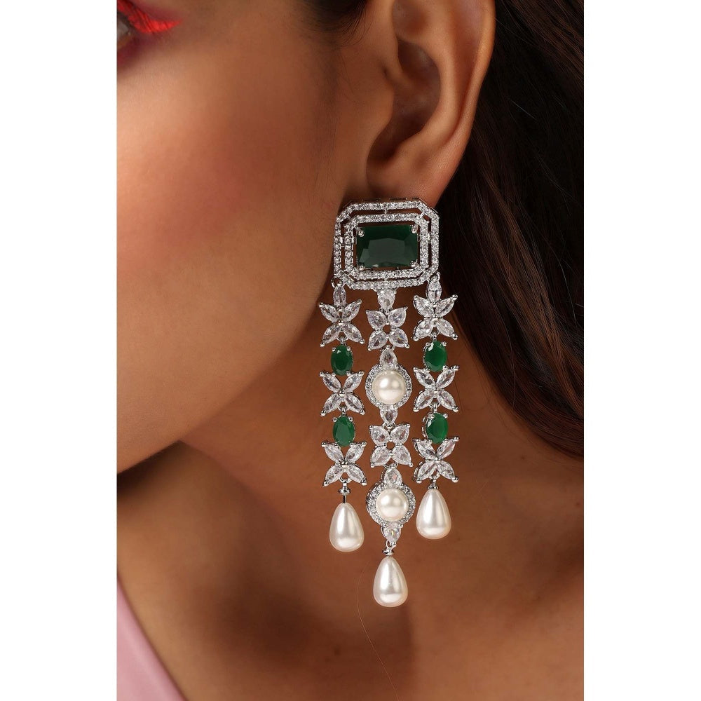 SWABHIMANN Charlotte Emerald Dangler Earrings