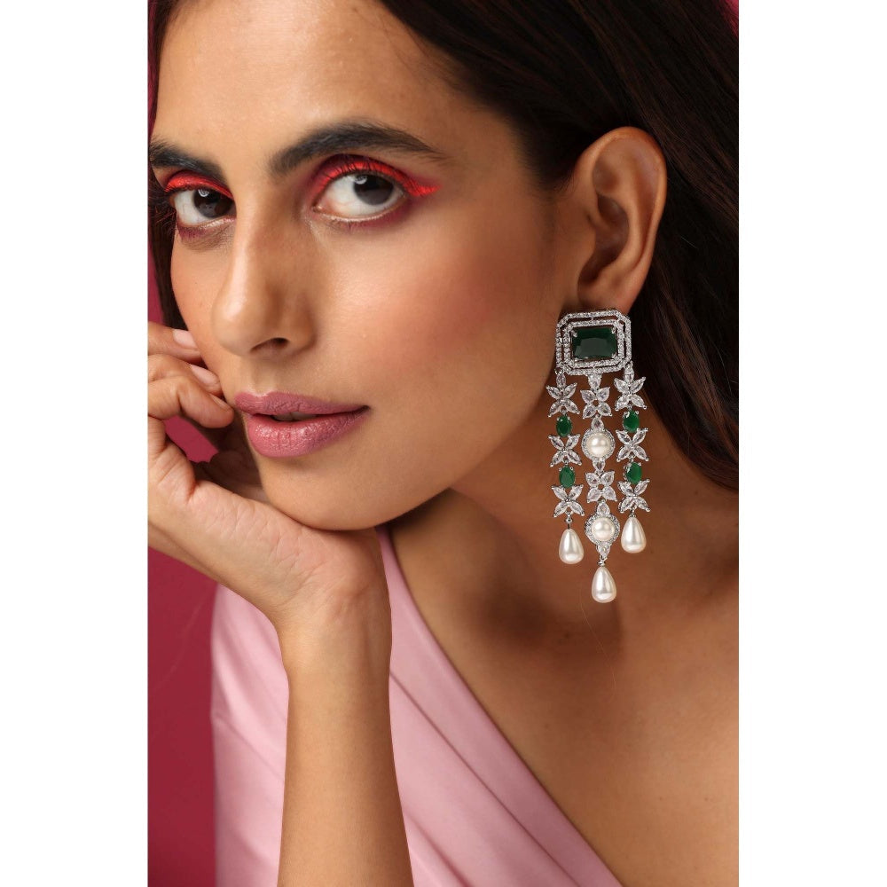 SWABHIMANN Charlotte Emerald Dangler Earrings