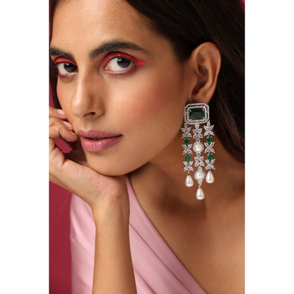 SWABHIMANN Charlotte Emerald Dangler Earrings