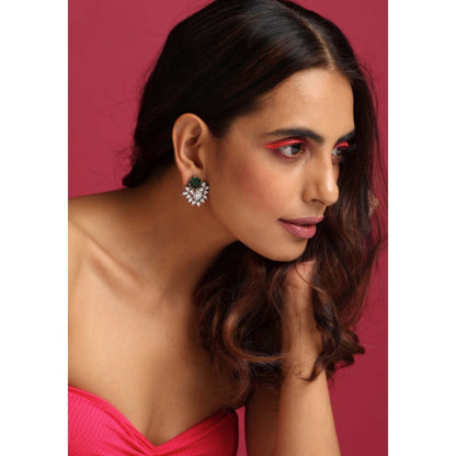 SWABHIMANN Mae Emerald Stud Earrings