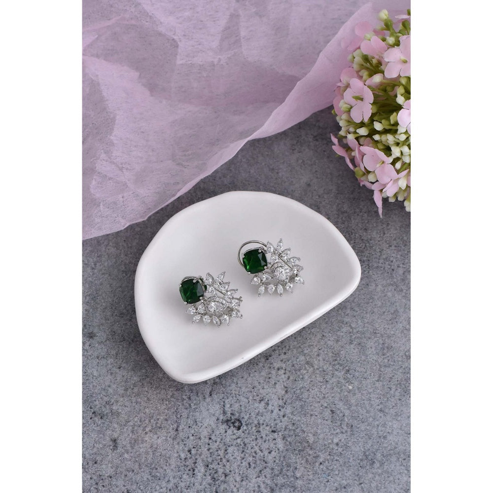 SWABHIMANN Mae Emerald Stud Earrings