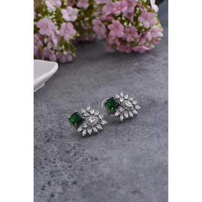 SWABHIMANN Mae Emerald Stud Earrings