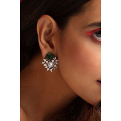 SWABHIMANN Mae Emerald Stud Earrings