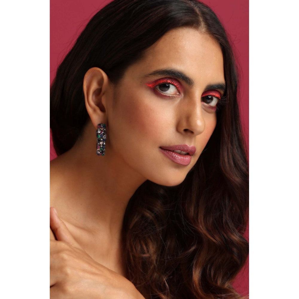 SWABHIMANN Audrey Multicolour Hoop Earrings