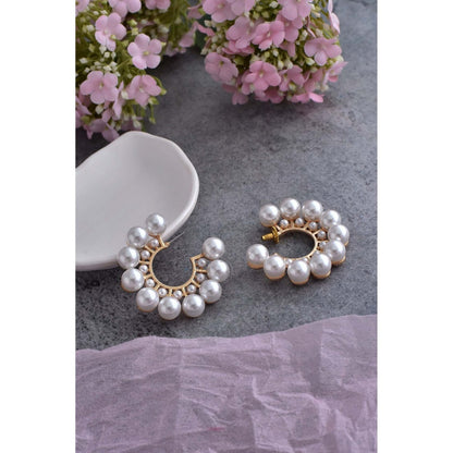 SWABHIMANN Lillian Pearl Hoop Earrings