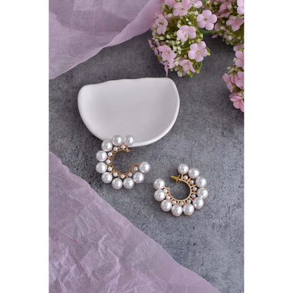 SWABHIMANN Lillian Pearl Hoop Earrings