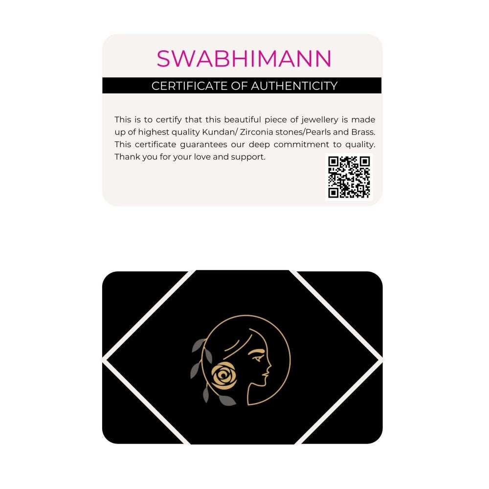 SWABHIMANN Belle Green Tumble and Pearl Layered Necklace