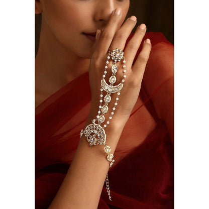 SWABHIMANN Bhumika Gold Polki Hath Phool