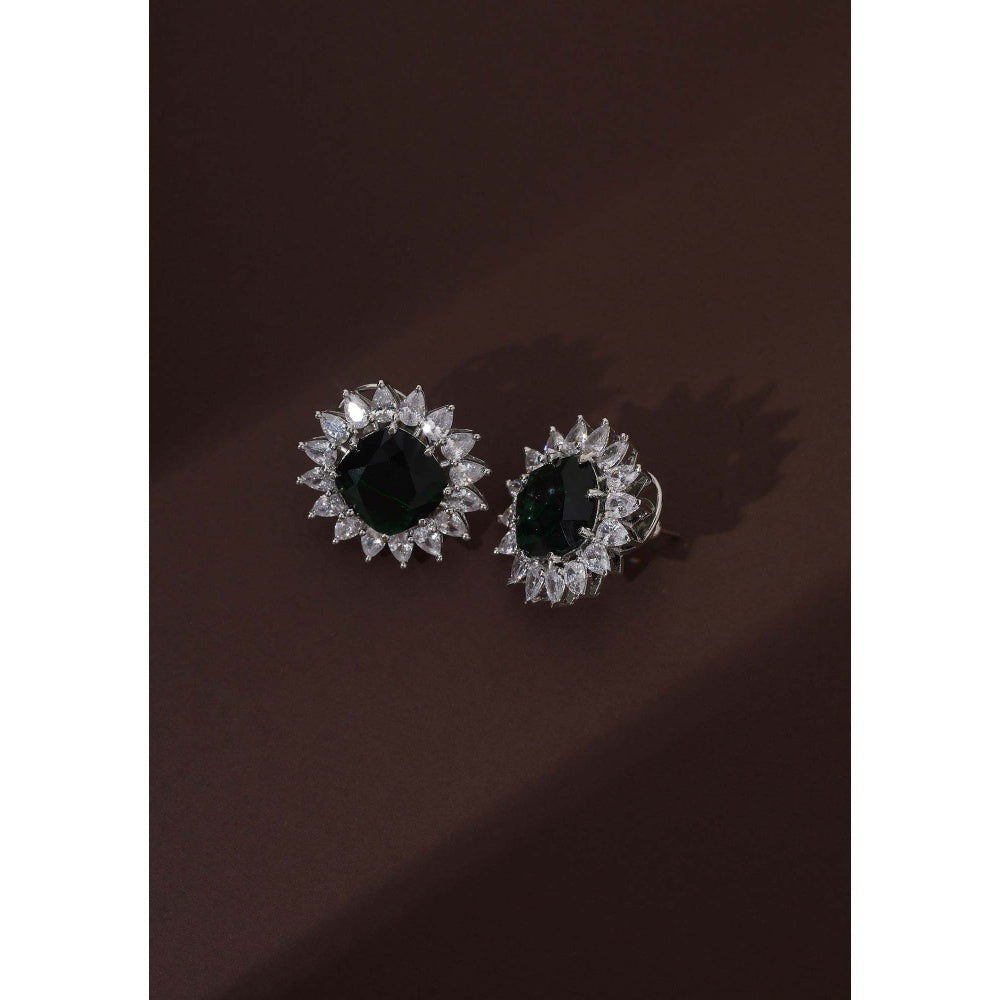 SWABHIMANN Frika Emerald Stud Earrings