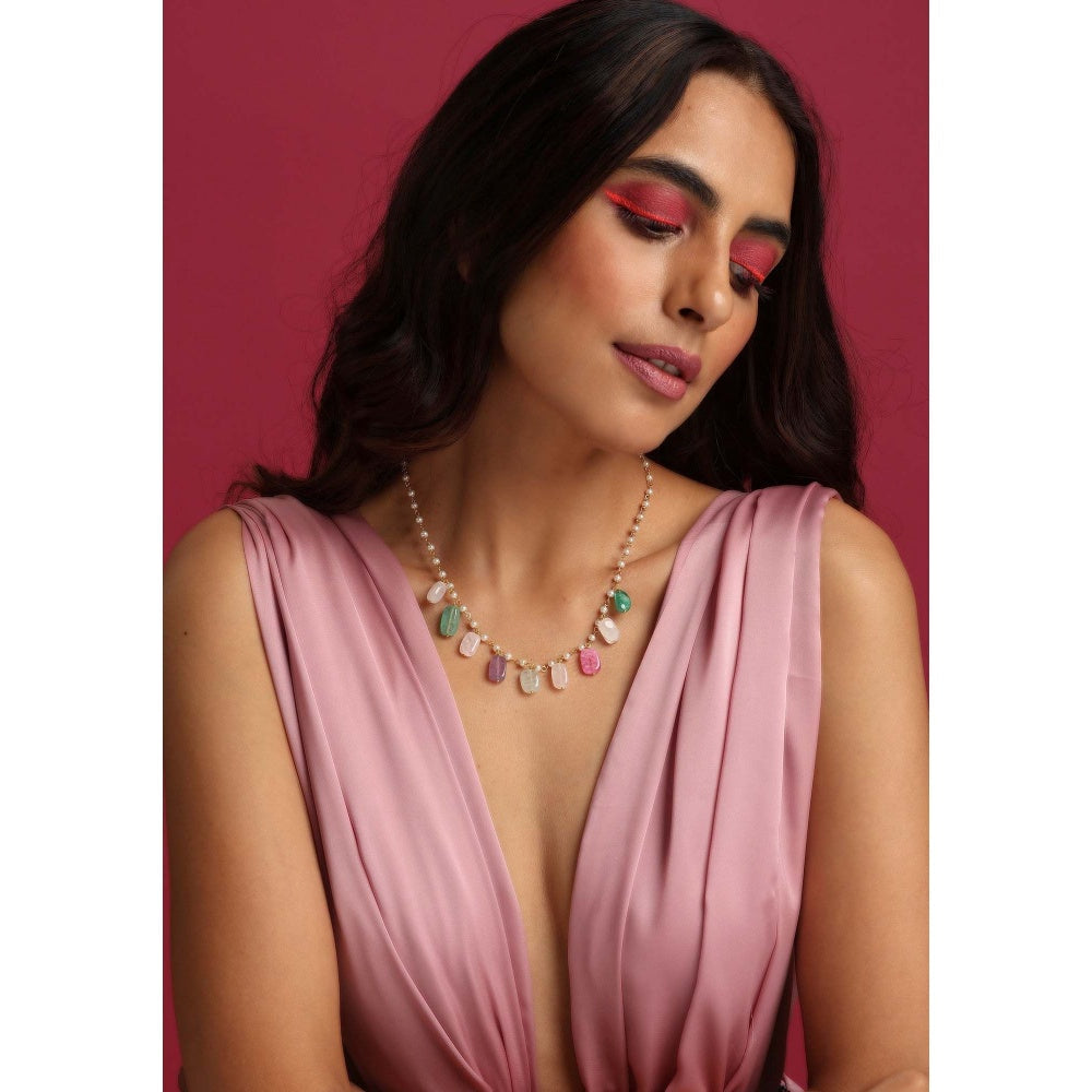 SWABHIMANN Rachel Multicolour Pearl Necklace
