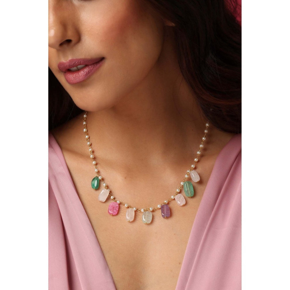 SWABHIMANN Rachel Multicolour Pearl Necklace