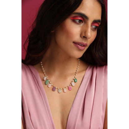 SWABHIMANN Rachel Multicolour Pearl Necklace