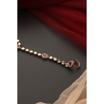 SWABHIMANN Damina Multicolour Kundan Hath Phool