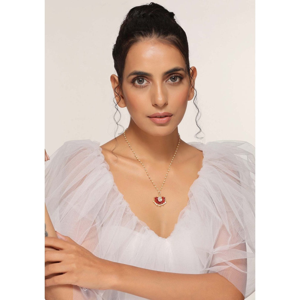 SWABHIMANN Amin Red Polki Pendant