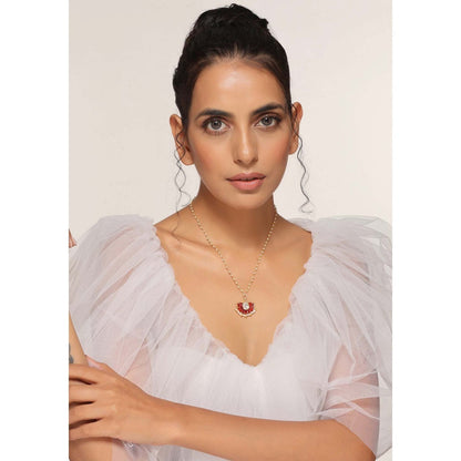 SWABHIMANN Amin Red Polki Pendant